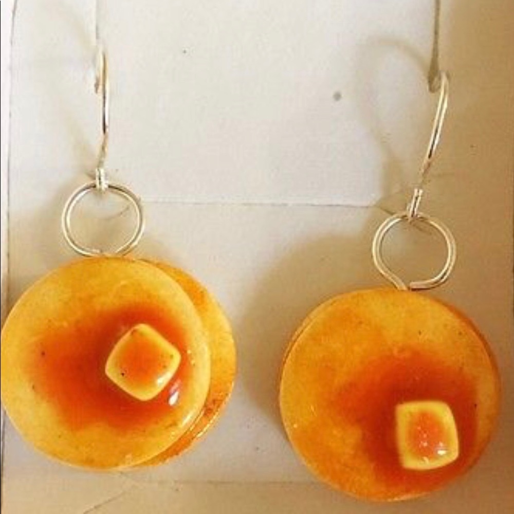 NEW Miniature Pancake with Butter Earrings